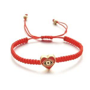 Evil Eye Red Heart String Bracelet RedLucky Good Luck Valentine's Gift NEW